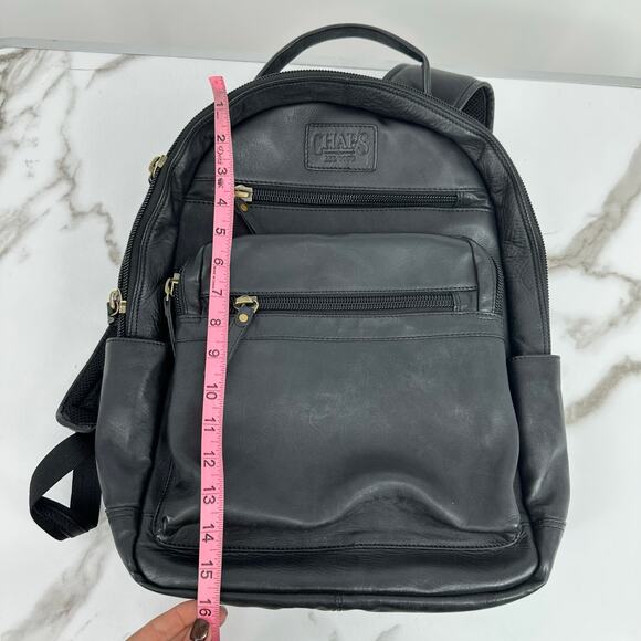 Ralph Lauren Chaps Mens Leather Backpack CH4001 Travel Work Preppy Minimalist - Picture 13 of 15